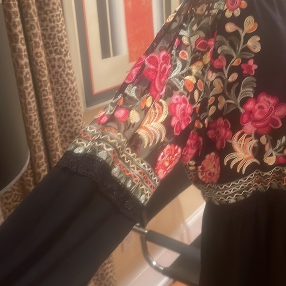 NWT Suzanne Betro  black dress with embroidery Lowered the price.. SALE - Picture 3 of 8